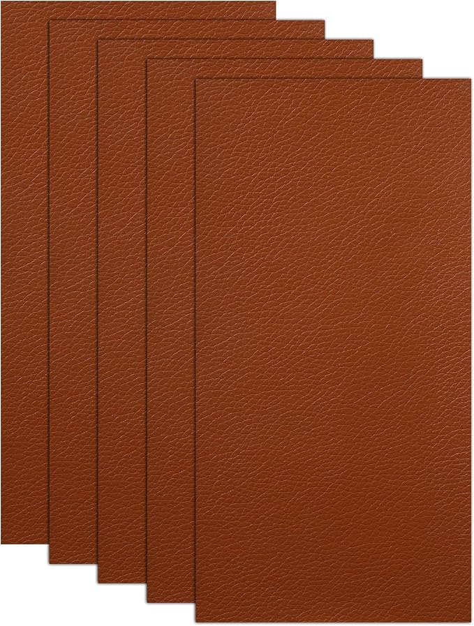 2PCS Leather Repair Patch,Car Accessories Universal PU Vinyl Self Adhesive Leather Repair Patch for Car Upholstery Seat,Ideal for Covering Tears,Scratches (Brown)