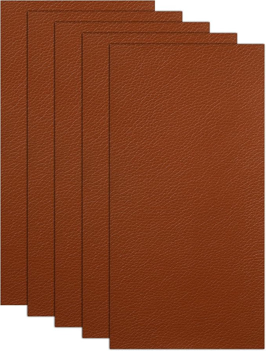 2PCS Leather Repair Patch,Car Accessories Universal PU Vinyl Self Adhesive Leather Repair Patch for Car Upholstery Seat,Ideal for Covering Tears,Scratches (Brown)