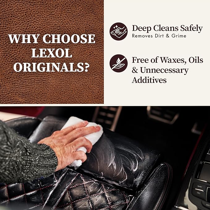 Lexol All Leather Cleaner 8 oz – Deep Cleaning formula for car interior, couches, furniture, shoes, boots, purses, jackets, gloves, saddles and motorcycle gear