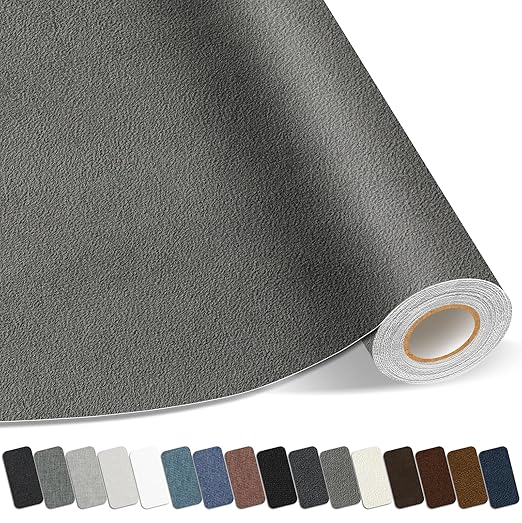 Suede Repair Patch, Large Self-Adhesive Fabric Repair Tape, Suede Fabric Repair Patch for Couch, Furniture, Car Interior, Sofa and Cushion(Grey, 3.5X79 Inch)