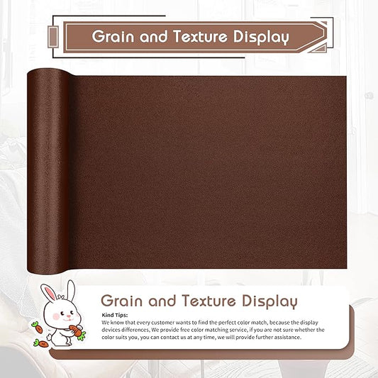 KING MOUNTAIN Leather Repair Patch,16 x 60 Inches self Adhesive Leather Repair Tape for Damaged Leather Furniture, Sofa Seating,Car Seats, Leather Goods（New Brown）