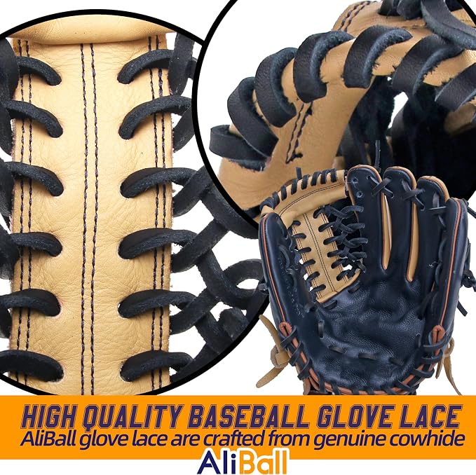 Baseball Glove Lace, 2 Pcs Authentic Cowhide Lace 79 Inch, Perfect Quick Repair Baseball Glove Repair Lacing Kit