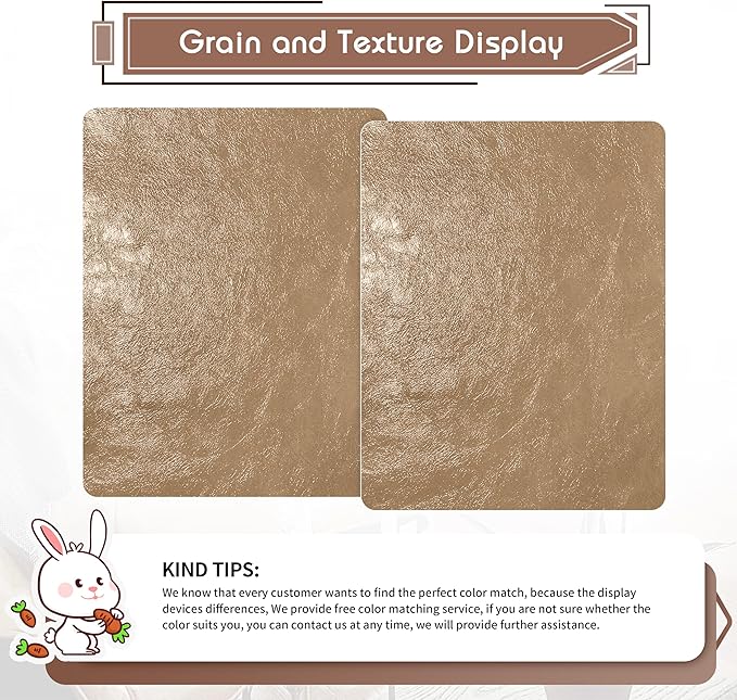 KING MOUNTAIN Leather Repair Patch,2 Packs 9 x 11 Inches self Adhesive Leather Repair Tape for Damaged Leather Furniture, Sofa Seating,Car Seats, Leather Goods（Khaki）