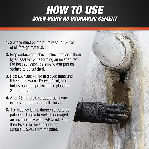 DAP Quick Plug Hydraulic Cement, 2.5 Lb (7079814084)