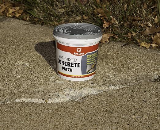 Red Devil 0644 Concrete Repair Patch, Cement Crack Fillter, Pre-Mixed, 1 Quart, Gray, Made in USA (Pack of 6)