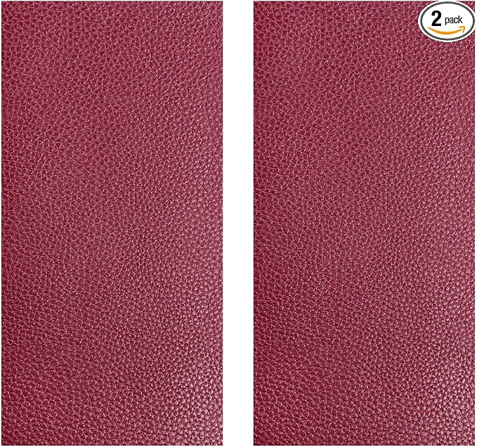 2 PCS Leather Repair Patch Tape, 4 x 8 Inch PU Vinyl Repair Patches for Car Upholstery Seat, Waterproof Self Adhesive Leather Tape Repair Kit for Furniture Couches Chairs (Wine Red)