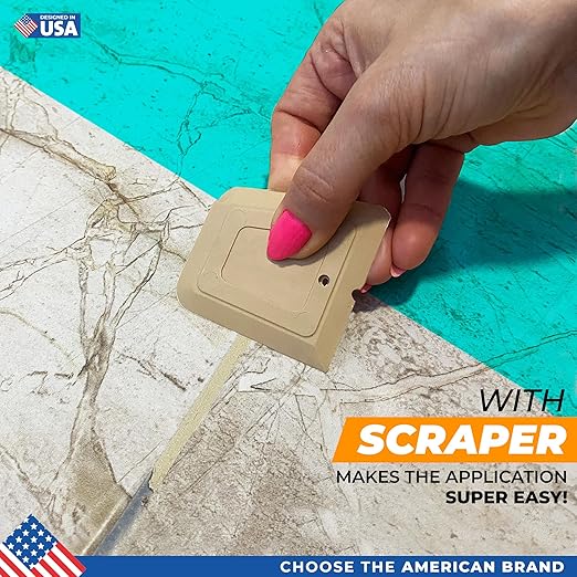 PentaUSA Tile Grout Repair Kit with Removal Tool - Premixed Acrylic Sanded Grout Filler for Bathroom, Shower, and Kitchen, Includes Applicator Spatula, and Sponge Warm Beige (8.8oz / 250g)