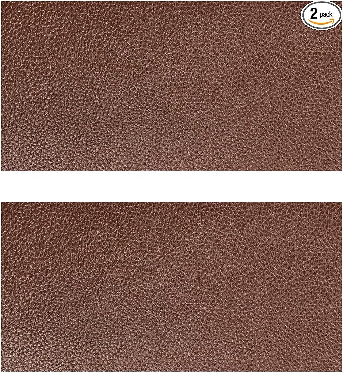 2 PCS Leather Repair Patch Tape, 4 x 8 Inch Self-Adhesive PU Vinyl Repair Kit Cuttable Patches, Portable Super-Thin Leather Patch Tape for Repairing Car Seats Sofas Chairs (Dark Brown)