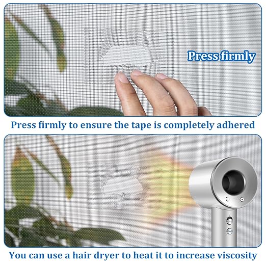 Window Screen Repair Tape 4 in x 40 FT Fiberglass Strong Adhesive Screen Patch, Waterproof Mesh Repair Kit for Window & Door Screen Holes Tears - Gray