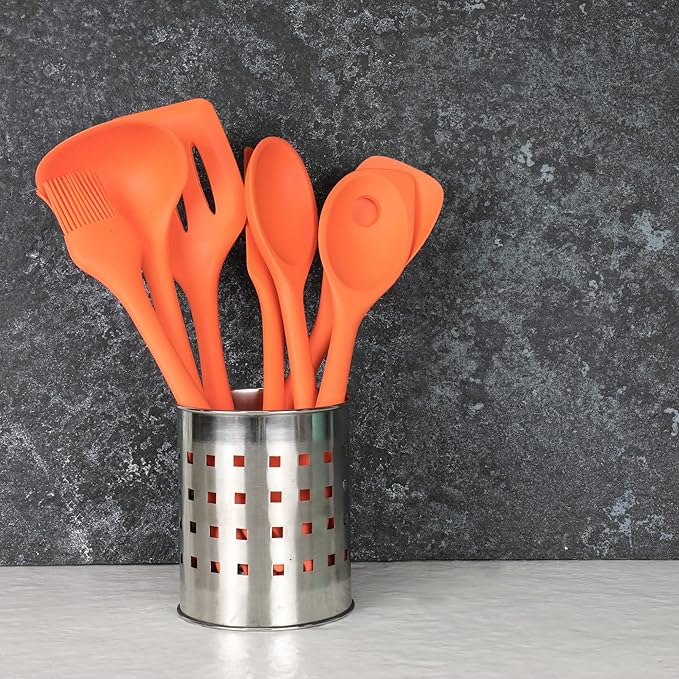 Chef Craft Premium Silicone Spoon Spatula, 11.5 inch, Orange