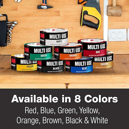 3M Multi-Use Colored Duct Tape, Black, 3920-BK, 1.88 Inches by 20 Yards, 1 Roll (Pack of 2)