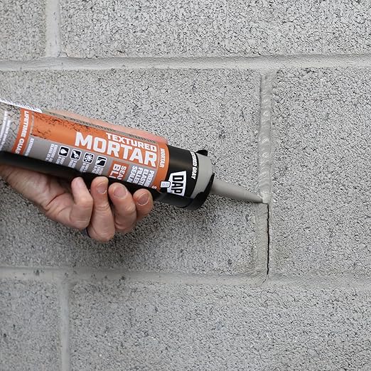 DAP Textured Mortar Premium Elastomeric Latex Filler & Sealant, Gray, 10.1 Oz (7079810082)