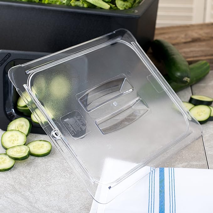 Carlisle FoodService Products Storplus 1/2-Size Food Pan Lid for Catering, Buffets, and Restaurants, Polycarbonate, 12.75 x 10.38 Inches, Clear