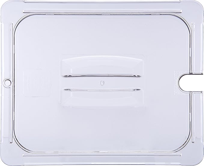 Carlisle FoodService Products 10231U07 StorPlus Half Size Polycarbonate Universal Handled Notched Food Pan Lid, Clear