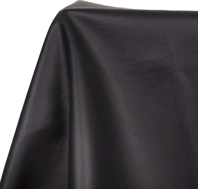 Marine Vinyl Upholstery Faux Leather: Meneng Black Grain Faux Leather 54"x18" Marine Vinyl Fabric Waterproof Durable for DIY Upholstery Boat Car Sofa