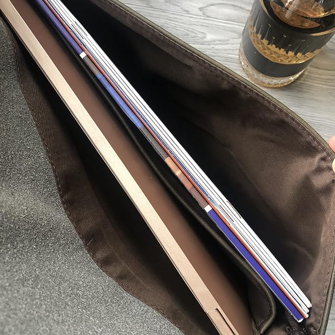 Vintage Leather 13.5" Business Clutch Envelope Bag Documents Certificate Laptop Sleeve Case Office File Folder (Army Green)