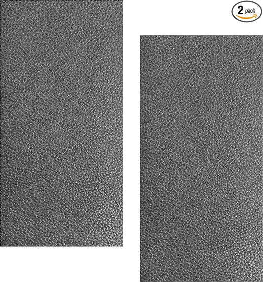 2 PCS Car Leather Repair Kit, 4×8 Inch Waterproof Self Adhesive Leather Repair Patches Kit, Super-Thin Cuttable PU Vinyl Patch Tape for Repairing Car Seats Sofas Chairs (Gray)