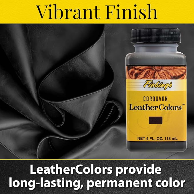 Fiebing's LeatherColors (4 Fl Oz, Cordovan) - Leather Dye for Natural Leather - Water-Based, Non-Flammable Formula - Permanent & Penetrating Color for Shoes, Boots, Furniture - Safe for Institutions