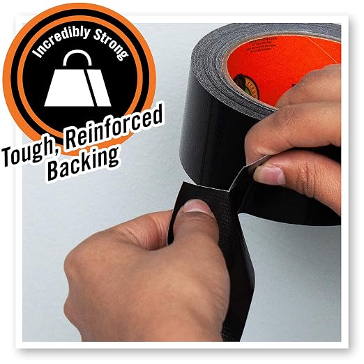 Gorilla Black Duct Tape, 1.88" x 12 yd, Black, (Bulk Pack of 24)