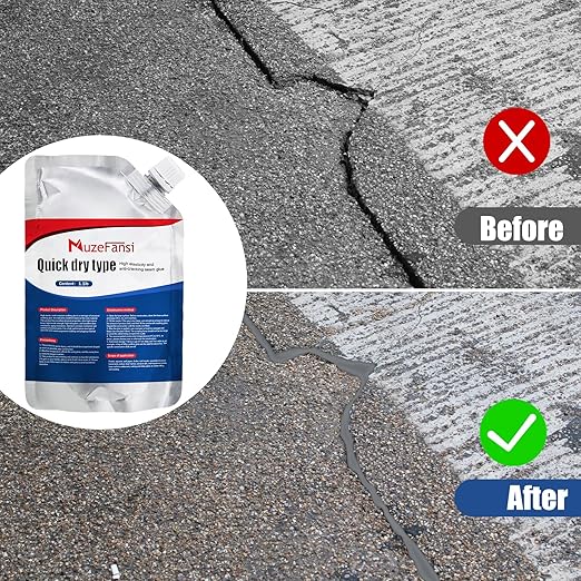 Concrete Crack Filler, Premium Crack Filler, Waterproof Self-Leveling Cement Sealant, Fast-Drying Crack Repair for Driveway, Sidewalk, Garage & Foundation – Indoor Outdoor Use (3 PCS)
