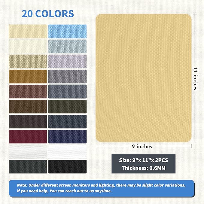 KING MOUNTAIN Canvas Repair Patch 9 x11 Inch 4 Pcs Self-Adhesive Waterproof Fabric Patch for Sofas, Tents, Furniture,Tote Bags, Car Seats (Beige-1)