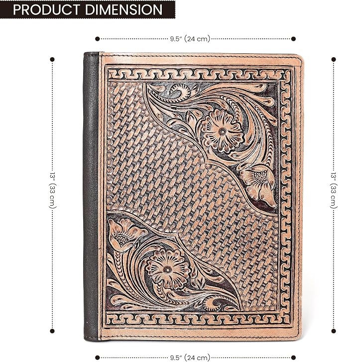 Handmade Premium Grain Leather File Cover for Men and Women - Letter Size Document File Organiser for Resumes, CVS, and Important Papers