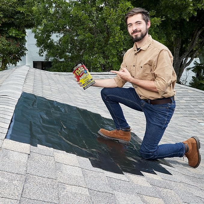Flex Tape, MAX, Original Thick Flexible Rubberized Waterproof Tape - Seal and Patch Leaks, Works Underwater, Indoor Outdoor - Home RV Roof and Pool Repairs, Black, 8 in x 25 ft, Pack of 1