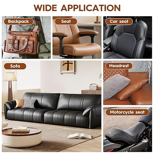 Transparent Leather Repair Patches, 5.5" x 8", 6 Sheets, Self-Adhesive Leather Repair Kit for Furniture, Sofas, Car Seats, Office Chairs and Vinyl Repair.（Transparent）