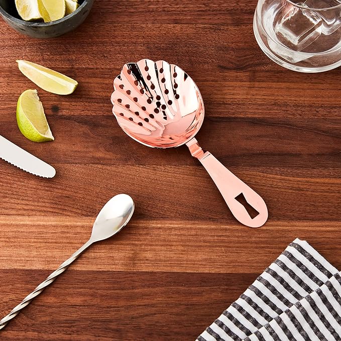 Barfly Scalloped Julep Strainer, Copper