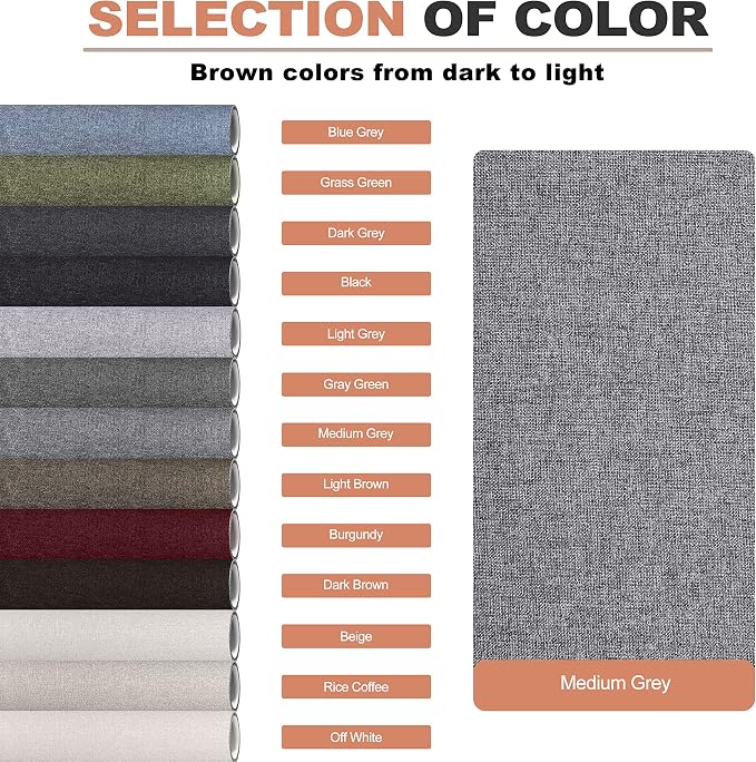 Fine Linen Fabric Patches, Self-Adhesive, Extra Large 12x40 Inch, Multi Color, for Sofa & Furniture Repair