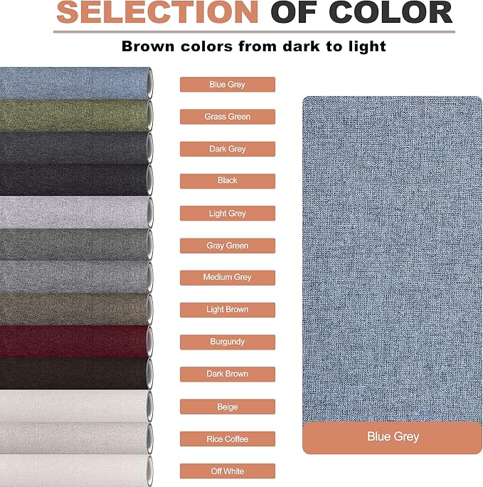 Fine Linen Repair Patches, Self-Adhesive Linen Fabric Patches, 12X40 inch Extra Size, Multi Color, Can be Used for Linen Sofa Repair (12" x 40",Blue Grey)