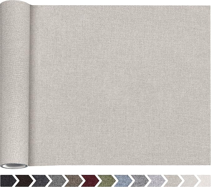 KING MOUNTAIN Fine Linen Repair Patches, Self-Adhesive Linen Fabric Patches, 12X40 inch Extra Size, Multi Color, Can be Used for Linen Sofa Repair and Linen Clothes Repair(Rice Coffee)