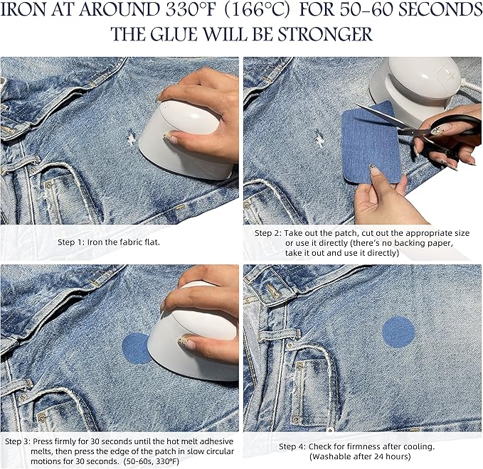 KING MOUNTAIN Iron-on Repair Patch 20 Pcs Pack,Denim Patches for Jeans Kit 3" by 4-1/4",100% Cotton Denim Iron-on Repair Patch, Jeans and Clothing Repair and Decoration Kit (Blue)