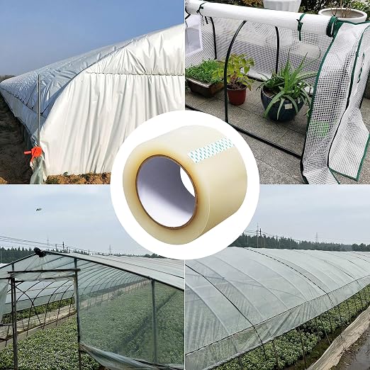 TEXALAN(R Greenhouse Repair Tape - Waterproof and Windproof Clear Polyethylene Film Tape- 3in x 54ft, 6mil Thick