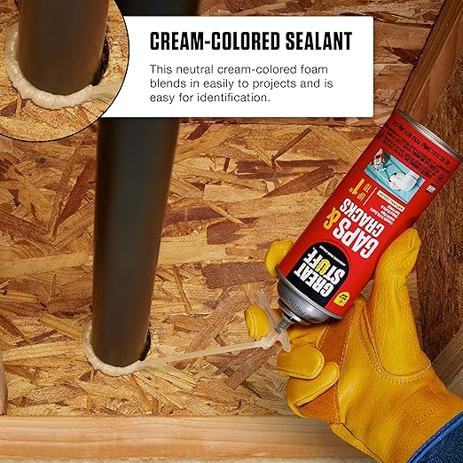 Great Stuff 157911 Insulating Foam Sealant, 20 Ounce, Ivory