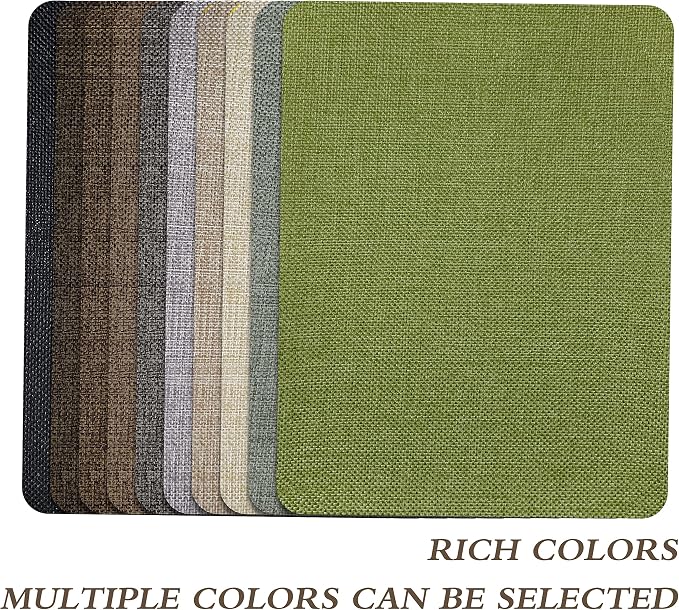 KING MOUNTAIN Coarse Linen Repair Patches, Self-Adhesive Linen Fabric Patches, 8X11 inch 2 PCS, Multi Color, Can be Used for Linen Sofa Repair(8" x 11"-2PCS,Cocoa Color)