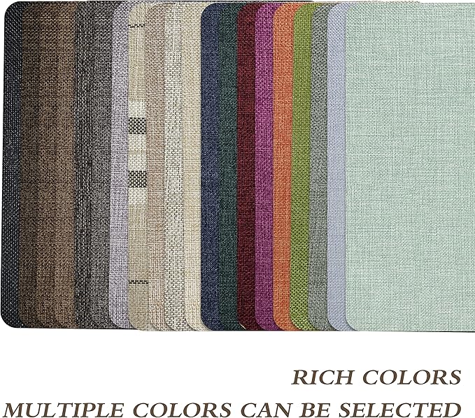 KING MOUNTAIN Coarse Linen Repair Patches, Self-Adhesive Fabric Patches, 8X11 inch 2 PCS, Multi Color, Can be Used for Couch and Linen Item (Cream-Gray 1.0)