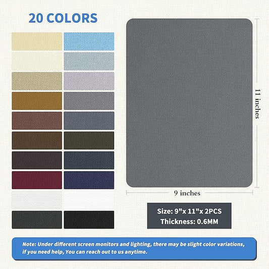 KING MOUNTAIN Canvas Repair Patch 9 x11 Inch 4 Pcs Self-Adhesive Waterproof Fabric Patch for Sofas, Tents, Furniture,Tote Bags, Car Seats (Charcoal Grey)