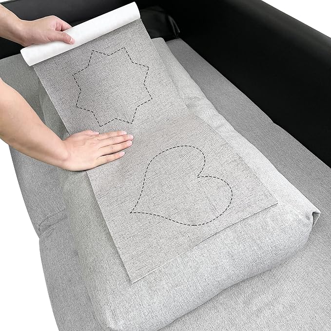Coarse Linen Repair Patches, Self-Adhesive Linen Fabric Patches, 12X40 inch Extra Size, Multi Color, Can be Used for Linen Sofa Repair (12" x 40",Cocoa Color)