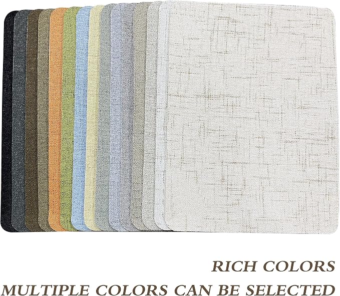 Fine Linen Repair Patches, Self-Adhesive Fabric Patches, 8X11 inch 2 PCS, Multi Color,Used for Sofa and Linen Item(Black)